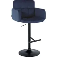 CLP Chaise de bar Los Angeles - velours, structure noire - vert foncé