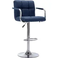 Syfax Chaise de bar Bleu Tissu