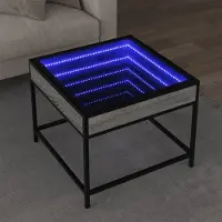 Prolenta Table basse exclusive, avec éclairage LED intégré, finition gris Sonoma, dimensions 50x50x41 cm