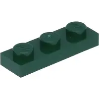LEGO 1x3 plaque 3623 - 100 pièces vert foncé