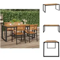 vidaXL Table de jardin avec piètement en U 180x90x75 cm Bois d'acacia massif - Tables de jardin