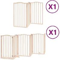 Syfax Barrière pour chiens avec porte pliable 9panneaux bois peuplier