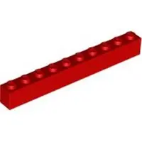 LEGO 10 pièces 6111 Brick 1x10 Part Basic bricks 10 Red