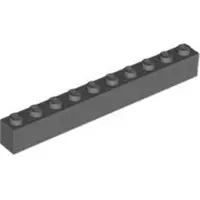 LEGO 10 pièces 6111 brique 1x10 partie briques de base 10 gris bleuté foncé