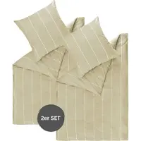 Esprit Housses de coussin et draps de lit en Renforcé HARPLINES Beige 135 x 200 cm - lot de 2