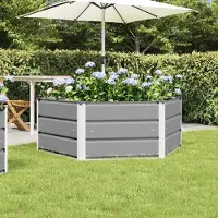 Prolenta Maison Exclusive - Bac à plantes gris clair 129 x 129 x 45 cm en acier