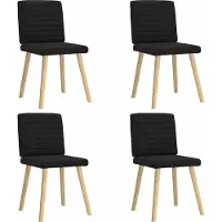 Syfax Chaises à manger lot de 4 noir tissu