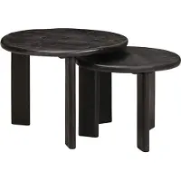 Syfax Tables basses gigognes 2 pcs Blanc Bois de mangue massif