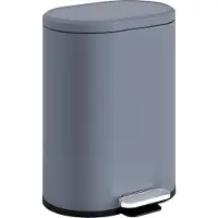 HOMCOM Poubelle cuisine 6L compacte, poubelle à pédale en métal avec seau intérieur amovible, couvercle à fermeture douce, anti-traces de doigts, pour chambre, salle de bain, bureau, grise