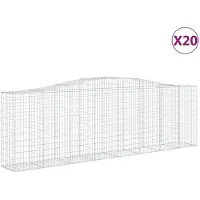 vidaXL Gabions avec arc surélevé 20 pcs 400x50x120/140cm Fer galvanisé