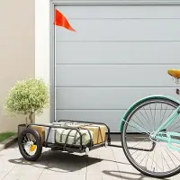 Prolenta Remorque pour vélo de marque Maison Exclusive, noire, dimensions 122x53x31 cm, en fer