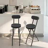 StarTech.com Tabouret de bar pliable, lot de 2 - Tabouret de bar - Assise rembourrée 50 mm - Hauteur d'assise 65 cm - Capacité de charge 125 kg - Dossier 28x11 cm - Pliable pour un gain de place - Gris clair
