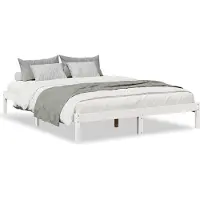 Syfax Cadre de lit extra long sans matelas 140x220 cm bois massif pin