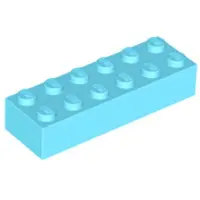 LEGO 2x6 brique 2456 - 250 pièces bleu azur moyen