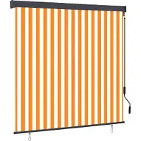 Syfax Store enrouleur Blanc et Orange 180 x 250 cm Tissu et Aluminium