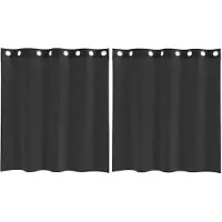 vidaXL Voile Rideaux avec illets 2 pcs. noir 140x140 cm