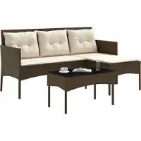 Syfax Ensemble de canapé de jardin avec coussin 2 pcs polyrotin