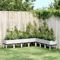 Prolenta Maison Exclusive - Bac à plantes avec treillis blanc 200x160x142 cm PP