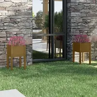 Prolenta Maison Exclusive - 2 bacs à plantes, couleur miel, 40 x 40 x 70 cm, bois massif de pin