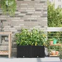 Prolenta Maison Exclusive - Jardinière d'extérieur, lot de 2, noir, 80 x 40 x 37,5 cm, PP
