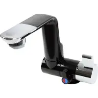 Comet Robinet mitigeur Arona + interrupteur 360°tournant noir chromé court