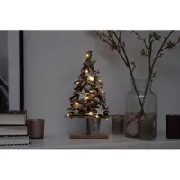 Spetebo Sapin de Noël LED en bois 37 cm au look naturel