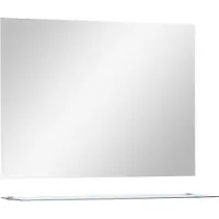 Syfax Miroir mural avec étagère 80x60 cm Verre trempé