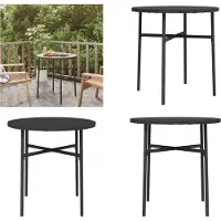 vidaXL Table d'appoint noire 45 cm Poly rotin - Table d'appoint - Tables d'appoint - Table de jardin - Table de terrasse