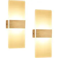 EINFEBEN 2 pièces LED Applique murale intérieure 12W Applique murale moderne acrylique pour salon chambre escalier couloir,Blanc chaud