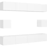 Syfax Ensemble de meubles TV 6 pcs Blanc Bois d'ingénierie