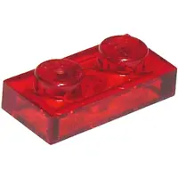 LEGO 250x 1x2 Platten 3023 - Plaque Trans - Rot - Trans-Red