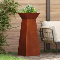 Prolenta Maison Exclusive - Jardinières sur pied, modèle colonne, 2 pièces, aspect rouille, 40 x 40 x 100 cm