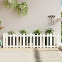 Prolenta Maison Exclusive - Jardinière surélevée design clôture à lattes blanche 200x50x50 cm Bois massif Pin