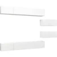 Syfax Ensemble de meubles TV 6 pcs Blanc Bois d'ingénierie