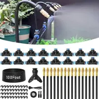 StarTech.com Système d'arrosage de jardin - Kit d'arrosage goutte à goutte - Tuyau de 30 m - Pompe auto-amorçante - Buses de brumisation flexibles à 360° en laiton - Pour pots et bonsaïs