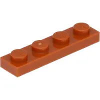 LEGO 1x4 plaque 3710 - 100 pièces orange foncé