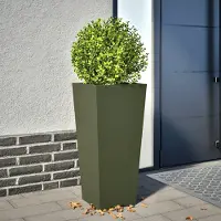 Prolenta Maison Exclusive - Bac à plantes vert olive 35x35x75 cm en acier