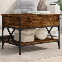 vidaXL Best Möbel Table basse chêne fumé 70x50x50 cm bois composite et métal - Tables basses CL8817224 1parcel