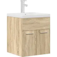 Syfax Armoire lavabo de salle de bain et vasque et robinet intégrés