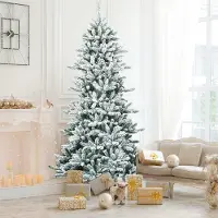Northix Sapin de Noël artificiel enneigé de 210 cm avec pommes de pin