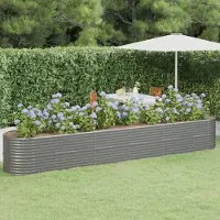 Prolenta Maison Exclusive - Lit surélevé de jardin Acier galvanisé 440x80x68 cm gris