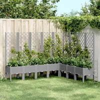 Prolenta Maison Exclusive - Bac à plantes avec treillis gris clair 200x160x142 cm PP
