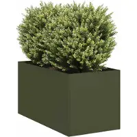 Prolenta Maison Exclusive - Bac à plantes vert olive 40x80x40 cm Acier laminé à froid