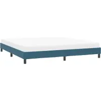 Syfax Cadre de lit sans matelas bleu foncé 200x220 cm velours