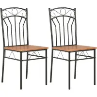 Syfax Chaises à manger lot de 2 marron MDF