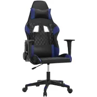 Syfax Chaise de jeu de massage Noir et bleu Similicuir