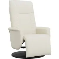 Syfax Fauteuil inclinable avec repose-pieds crème similicuir