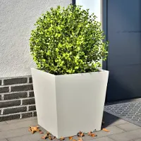 Prolenta Maison Exclusive - Bac à plantes 2 pièces blanc 50x50x50 cm acier