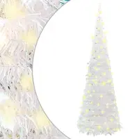 Syfax Sapin de Noël artificiel escamotable 50 LED blanc 120 cm