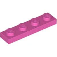 LEGO 1x4 plaque 3710 - 50 pièces rose foncé
